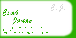 csak jonas business card